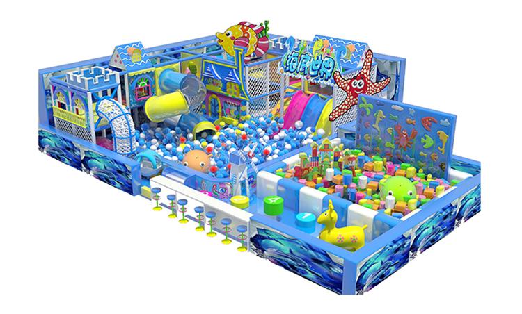 工厂批发室内游乐场儿童海水风格室内软游乐场设备